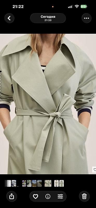 Плащ, Тренчкот, Двубортная модель, M at lalafo.kg Плащ, Тренчкот, Двубортная модель, M