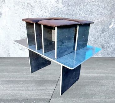 кухонный стол и стулья купить недорого: Кухонный стол и стул, Новый, Платная доставка, цвет - Черный — 2