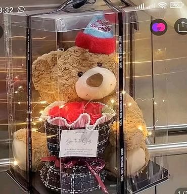 прозрачные: Подарочные композиции с мишками и розами - Наборы с плюшевым мишкой в — 3