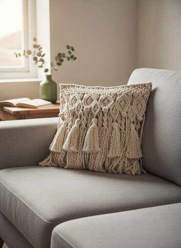 Подушки декоративные в технике макраме В наличии и под заказ Возможно at lalafo.kg Подушки декоративные в технике макраме В наличии и под заказ Возможно