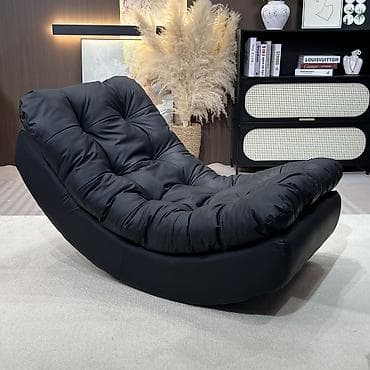 пластиковые стулья со спинкой: Кресло-шезлонг Togo-стиля, черное - Тип: напольное кресло-шезлонг без — 1