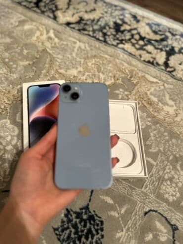 Автоунаа электроникасы: IPhone 14, Колдонулган, 128 ГБ, Көгүлтүр, Куту — 4
