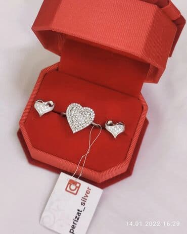 свадебные платья от производителя: Серебряный комплект Сердечко Серьги на гвоздиках Серебро пробы 925 — 2