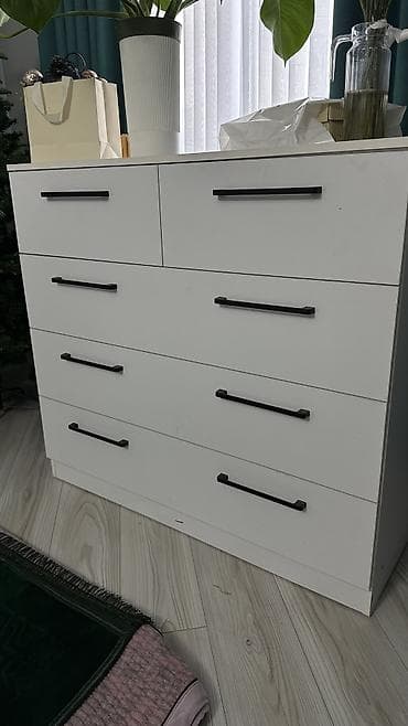 Детская мебель: Комод для одежды, Новый, Без зеркала, ЛДСП, цвет - Белый, Бесплатная доставка — 1