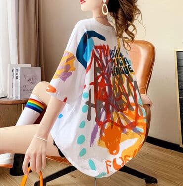 оверсайз футболка: Футболка, Оверсайз, Хлопок, Новый, Стандарт — 5