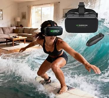 Видеоигры и приставки: Очки виртуальной реальности VR SHINECON с пультом - Совместимость со — 3