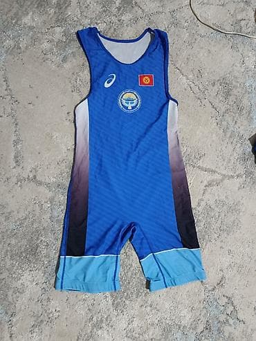 Спорт жана эс алуу: Борцовский трико Asics, сборной Кыргызстана (KGZ) - Цвет: синий с — 1