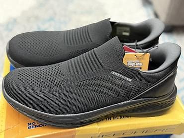 тренч мужские: Мужские кроссовки, 42.5, Skechers, Новый, цвет - Черный — 1