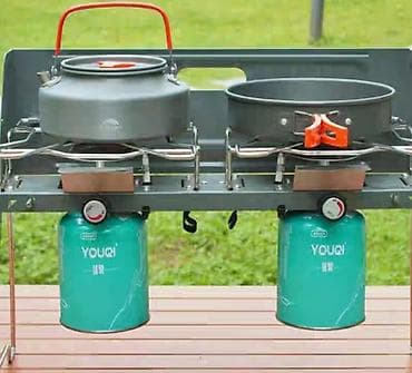 Срочно продаю двухконфорочную походную газовую плиту с