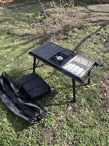 стол с диваном: Складной походный стол, Новый, Другой материал, цвет - Черный — 1
