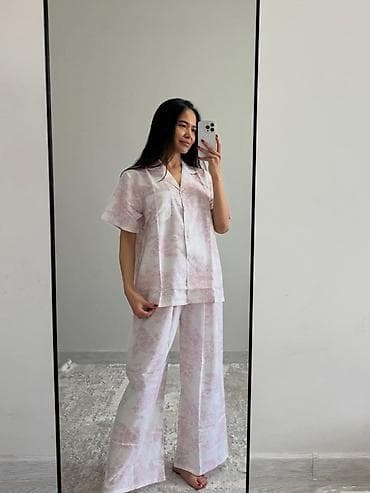 шорты длинные: Женский комплект пижамы с коротким рукавом - Состав: легкая дышащая — 5