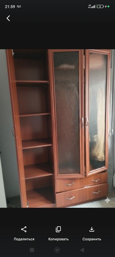 шкаф для вещей с полками: Шкаф для одежды, Б/у, Прямой, ЛДСП — 5