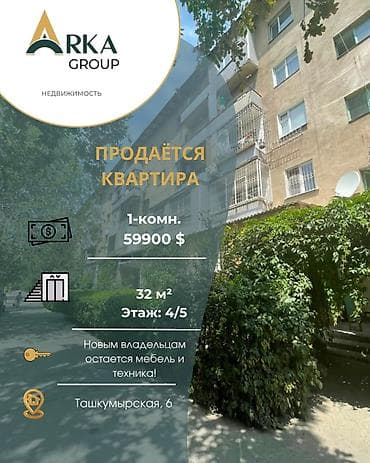 3 к кв: 1 комната, 32 м², Индивидуалка, 4 этаж, Косметический ремонт — 1