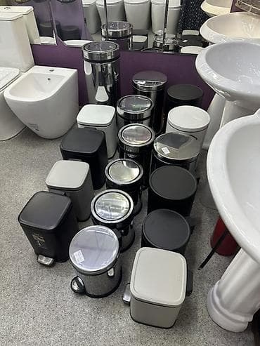 Педальные мусорные ведра для ванной/туалета. - Формы: круглые и — 1