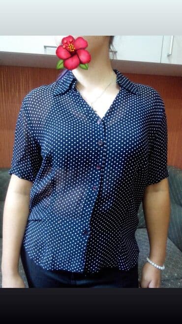 Блузка, Классическая модель, В горох, Прозрачная модель