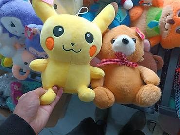Мягкие игрушки — Пикачу и медвежонок - Плюшевые игрушки среднего