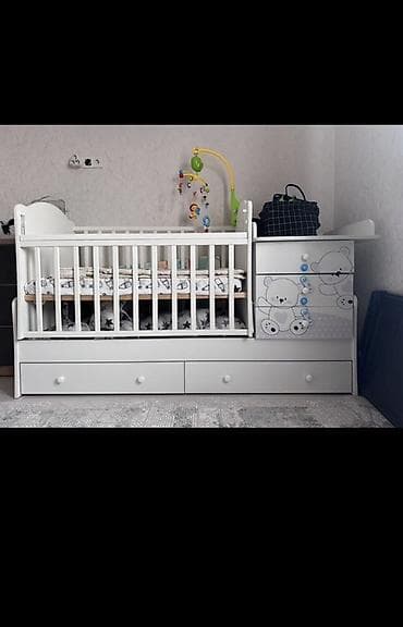 Детская кровать трансформер, Б/у, Другой тип, цвет - Белый