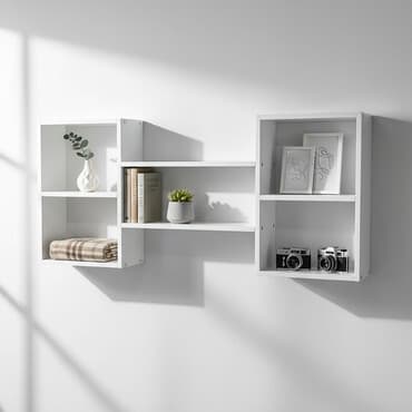 настенный полки: Полка навесная P001 (Белый) Большая и стильная настенная полка для — 1