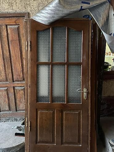 прием дерево: Двери для домов и квартир, Деревянная, Со стеклом, цвет - Коричневый — 3