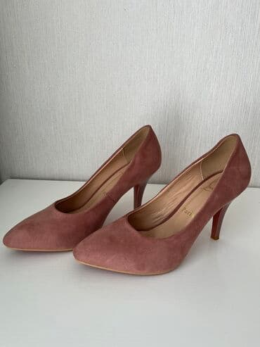 туфли замша искусственная: Продаю пудровые туфельки,лодочки,с каблуком,из искусственной замши — 2