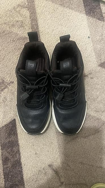 Ботинки: Кроссовки кожаные повседневные фирмы Taigan 21 см - Цвет: черный — 1