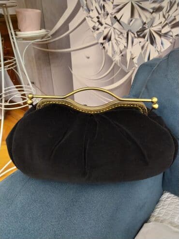 купить мужской клатч из натуральной кожи ручной работы: Продаю бархатный редикюль сумочку, новая, черного цвета размер 30×15 — 9