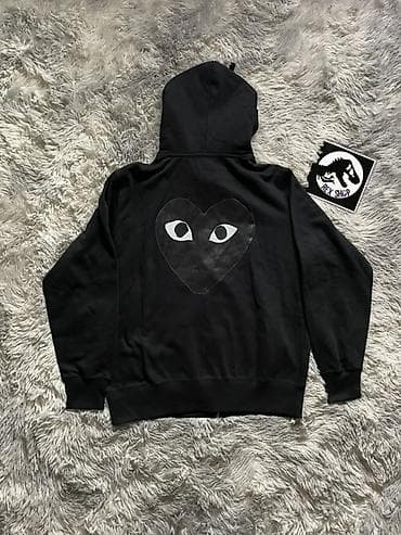 Толстовки: Худи на молнии Comme des Garçons PLAY (размер M) - Цвет: чёрный - — 4