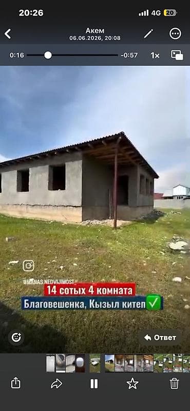 гостиный дом: Дом с участком в Благовещенке (Кызыл китеп)бар - Площадь участка: 14 — 1