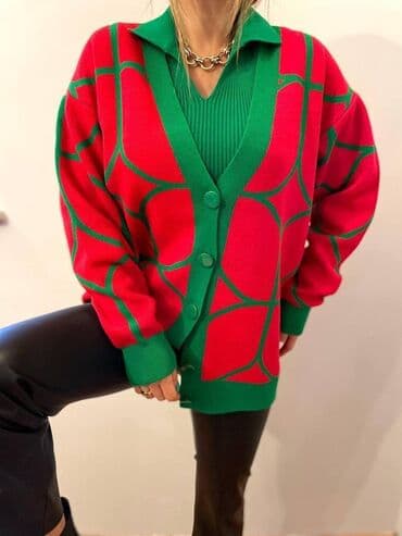 брендовые кардиганы: Кардиган, Трикотаж, Средняя модель, Осень-весна, Оверсайз — 1