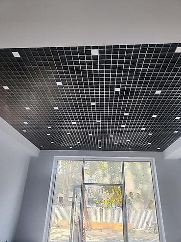 натяжной потоло: Решетчатый потолок грильято с точечным освещением - Тип: модульная — 1