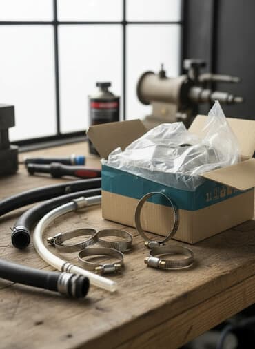 немецкий набор ключей: Набор металлических хомутов для шлангов. Хомуты имеют регулируемый — 1