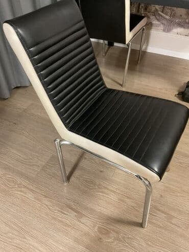 прикроватные тумбочки из экокожи: Стул для кухни, Б/у, Другой материал, цвет - Черный — 1