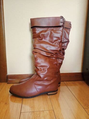 женские зимние сапоги из натуральной кожи и меха: Сапоги, 40, AURA SHOES, Новый, цвет - Коричневый, Самовывоз, Платная доставка — 2