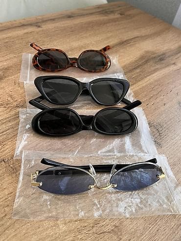 Солнечные очки в ретро-овальной форме. - Оправа: пластик под