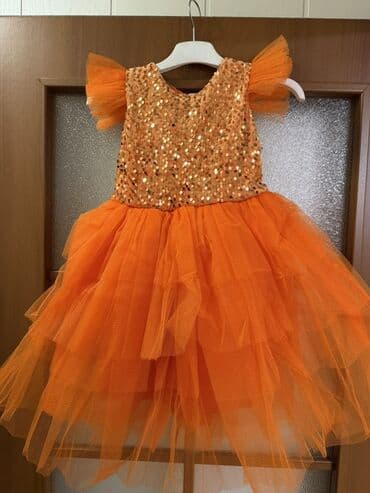 детские платья с вышивкой: Детское платье, цвет - Оранжевый — 1