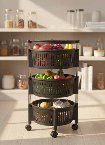 хозяйственную тележку: Передвижная многоуровневая этажерка‑органайзер на колесиках. - 3 — 1