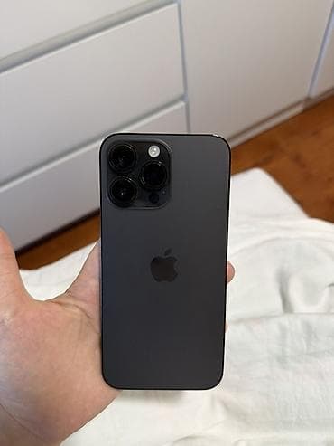 IPhone 14 Pro Max, Б/у, 256 ГБ, Black Titanium, Наушники, Чехол