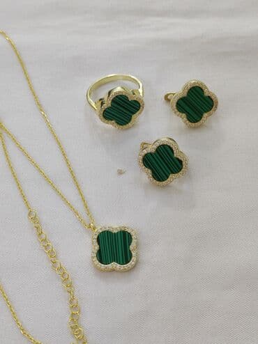 набор пандора: Комплект + Цепочка Ванклиф Италия Серебро + жёлтое золото 925 пробы — 1