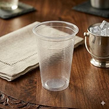 Пластиковый стакан одноразовый - Объем: приблизительно 200 мл (удобен