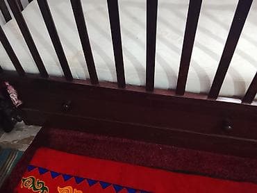 Детская односпальная кровать, Для мальчика, С матрасом, Дерево