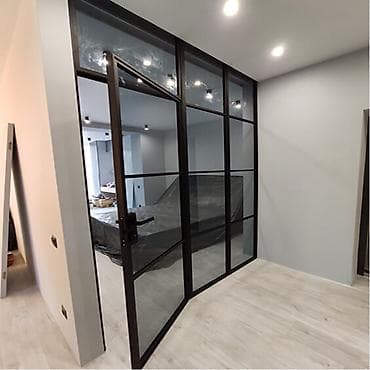 Металлические сейфовые двери: Межкомнатная дверь, Новый, Со стеклом, Одностворчатая, Металлическая, Распашная, Лофт — 8