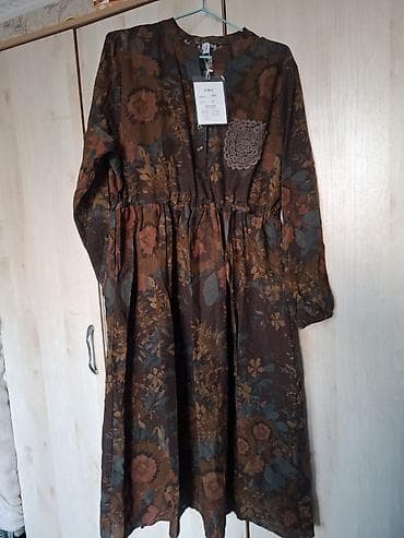 ecco 42: Повседневное платье, Китай, Лето, Длинная модель, Хлопок, Бохо, 3XL — 1