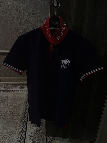 Рубашки: Polo,унисекс - Цвет: темно-баклажановый с контрастным красным — 1