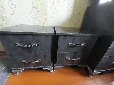 Ширмы, перегородки: Спальный гарнитур, Двуспальная кровать, цвет - Серый — 3