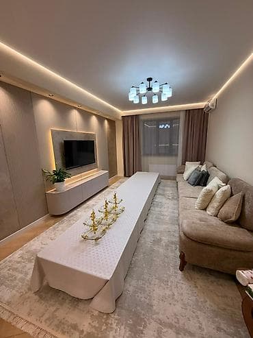 Квартиры: 3 комнаты, 110 м², Асанбай мкр Элитка, 4 этаж, Евроремонт — 1