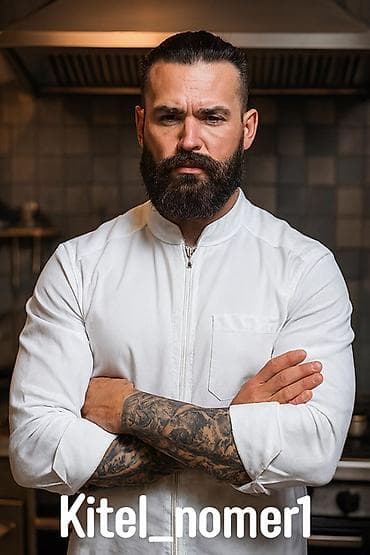 Поварской китель «Kitel_nomer1» - Классический белый китель для