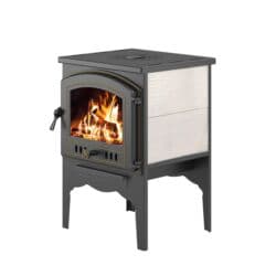 железная печь для дома: Печь-камин на твердом топливе с панорамным стеклом - Материал — 1