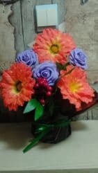 букет с бабочками: Продам цветочную композицию из искусственных цветов в декоративной — 4