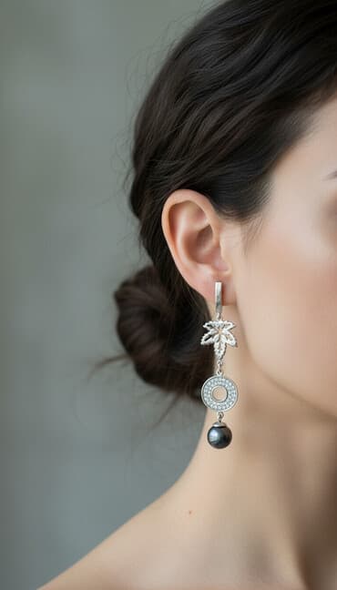 купить свадебное платье недорого: Серебряные длинные, вечерние, нарядные, свадебные серьги с — 2