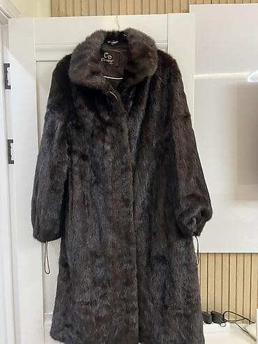 Шуба из норки, шоколадно‑коричневый оттенок, длина макси